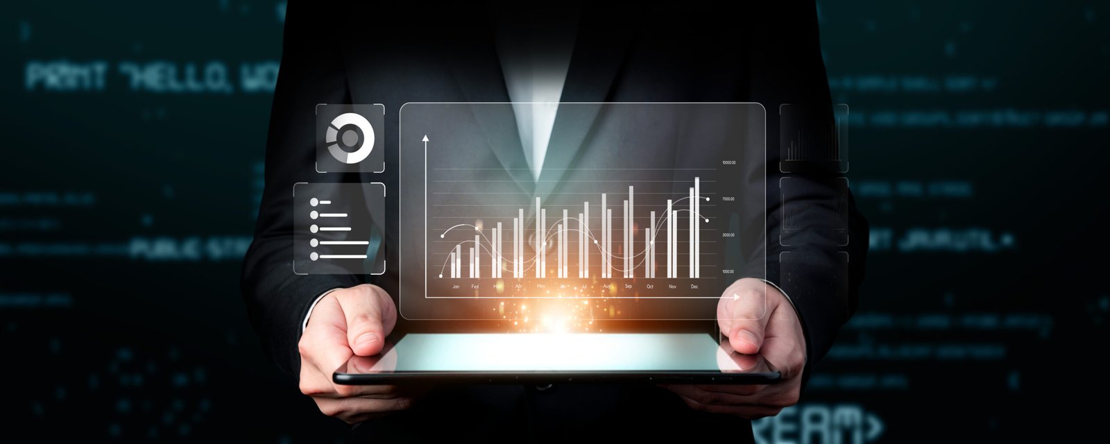 Analytics dashboard on tablet