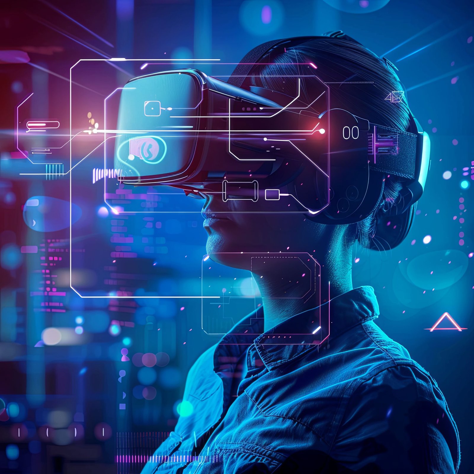 Woman wearing VR headset