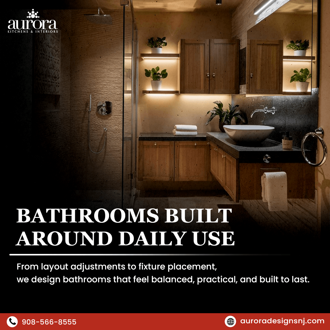 Modern wooden bathroom vanity
