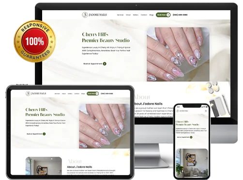 Nail salon website mockup